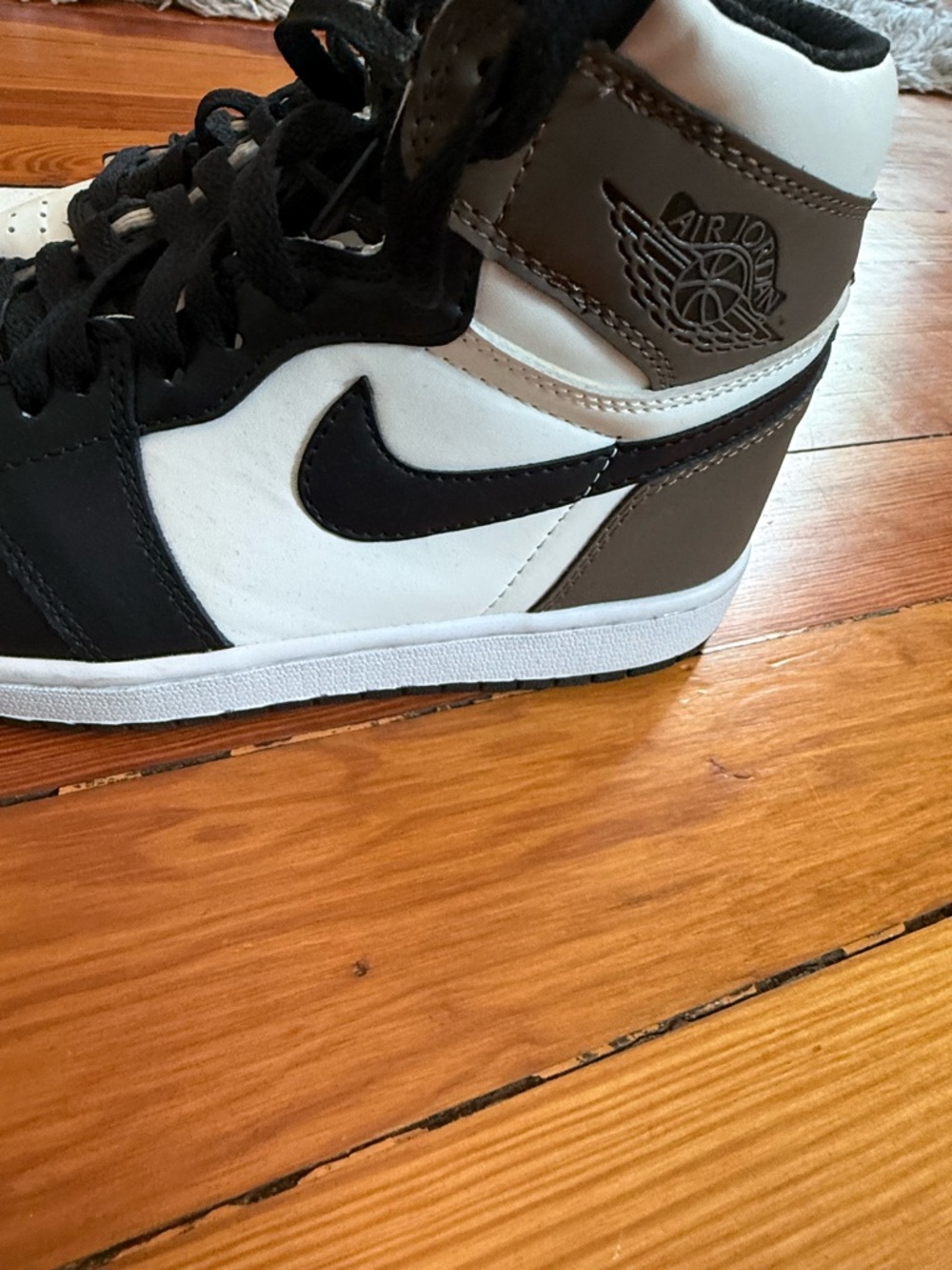 Nike Air Jordan 1 High Top Sneakers - White, Black, Brown
